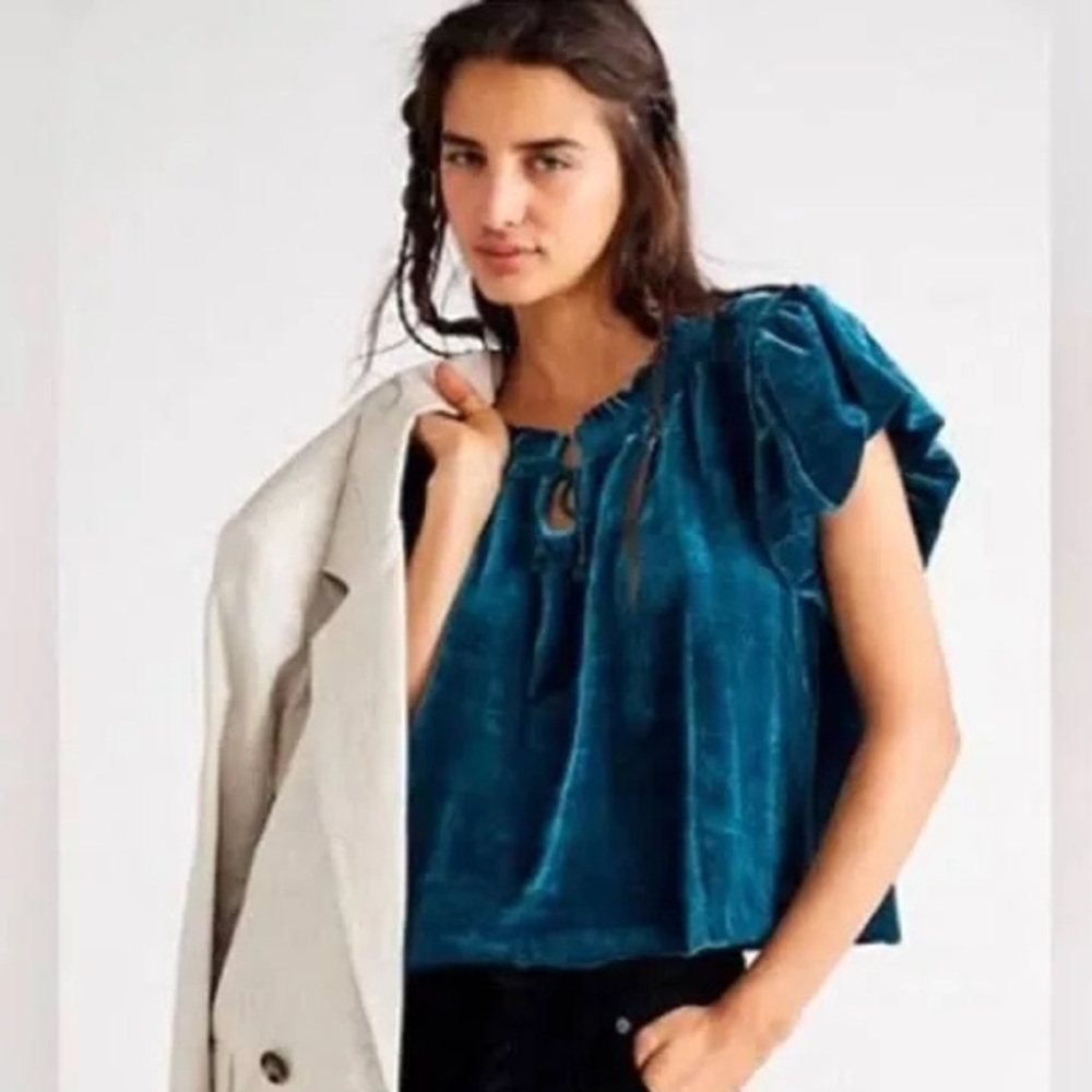 NWT Free People Velvet Therese Top